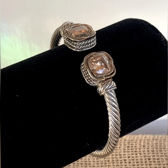 Juvell Two-Tone Yellow Citrine Twisted Cable Bracelet - Picture 10 of 12